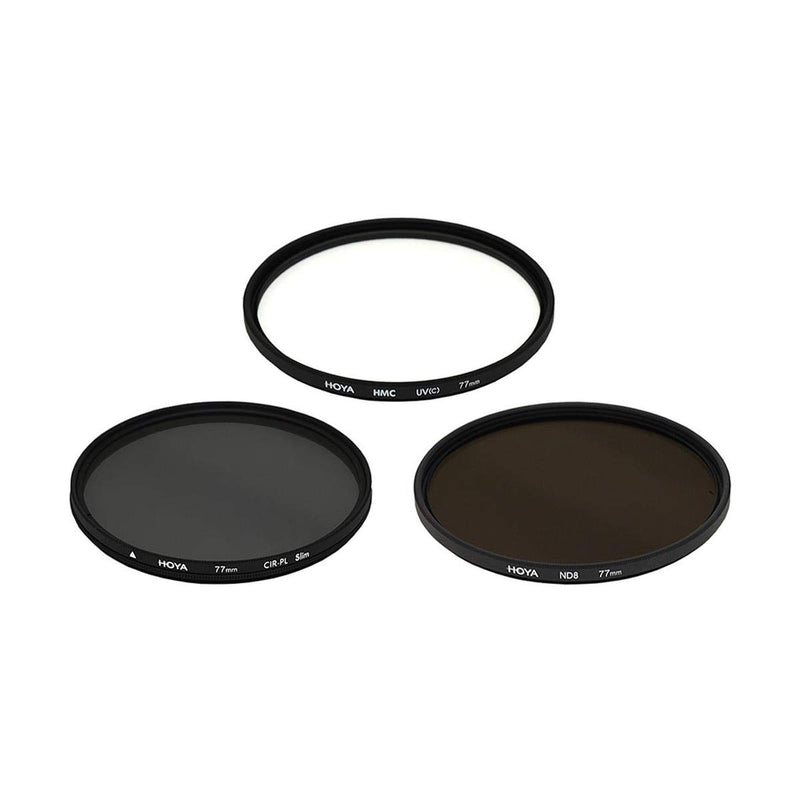 [AUSTRALIA] - Hoya 77mm (HMC UV/Circular Polarizer / ND8) 3 Digital Filter Set with Pouch 