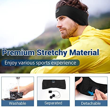 [AUSTRALIA] - MUSICOZY Sleep Headphones Bluetooth Headband Wireless Music Headband Headphones, Earbuds IPX6 Waterproof for Side Sleepers Women Men Workout Running Insomnia Travel Yoga Cool Gadgets Unique Gifts 
