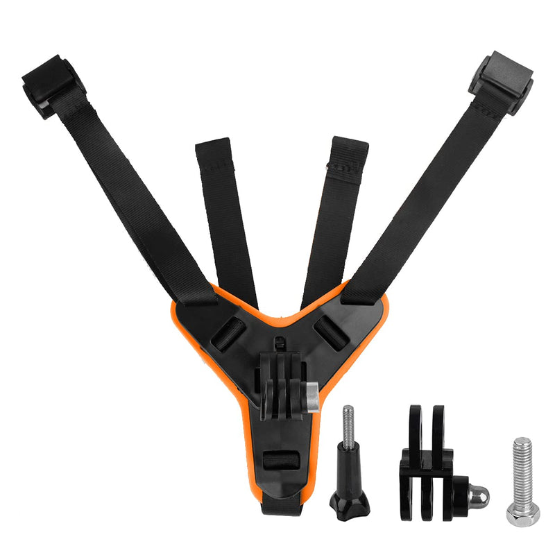 Motorcycle Helmet Chin Strap Mount Compatible with GoPro Hero 10, 9, 8, 7, (2018), 6 5 4 3, Hero Black, Session, Xiaomi Yi, SJCAM (Orange) Orange