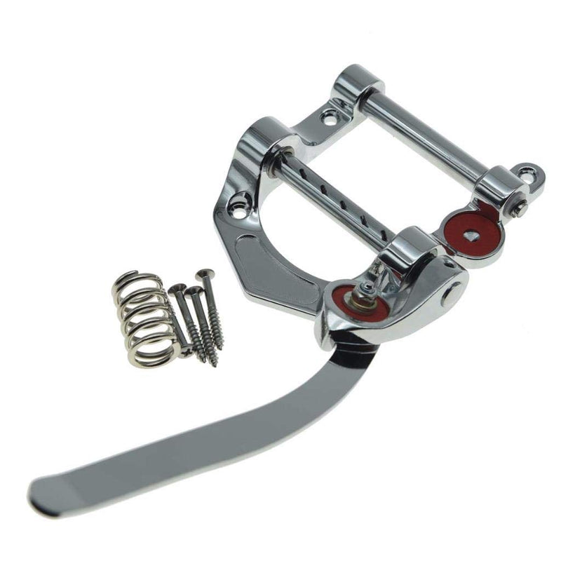 Dopro Guitar Vibrato Tailpiece Tremolo Bridge Flat Top Body Tremolo Vibrato Bridge Fits for Electric Guitars Chrome