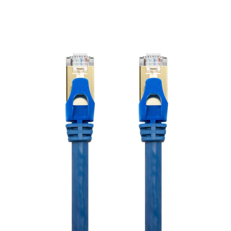Buhbo CAT 8 Ethernet Cable SSTP Shielded Network Cable Category 8 RJ45 26AWG (1 ft) Blue 1 ft