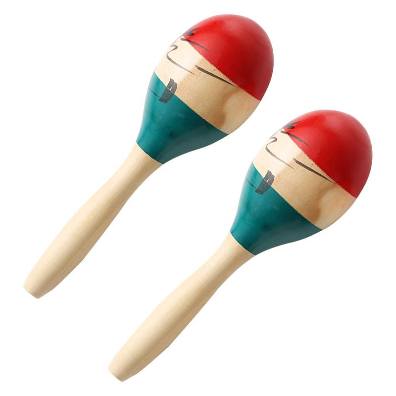 [AUSTRALIA] - Maracas Large Colorful Wood Rumba Shakers Rattle Hand Percussion of Sand of the Hammer Great Musical Instrument with Salsa Rhythm For Party,Games. (Colorful) 