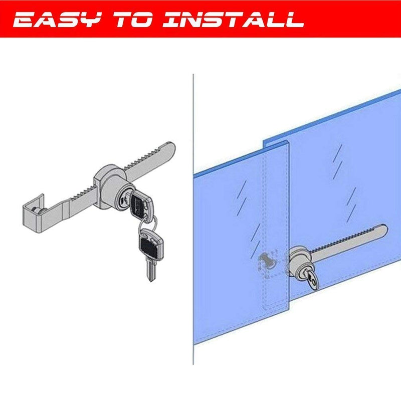 WOOCH Sliding Glass Door Ratchet Lock with Chrome Finish, Keyed Alike Showcase Display - 2 Pack 5-1/2 inches