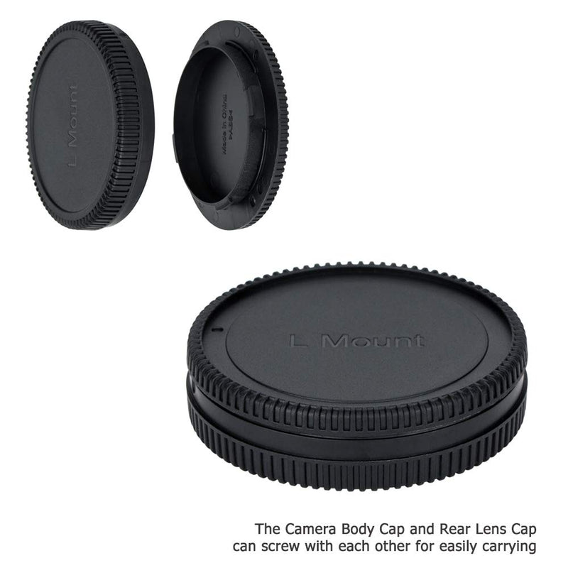 (2 Packs) Body Cap and Rear Lens Cap Kit for Leica L Mount Cameras and Leica L Mount Lens, fit Panasonic S1 S1R S1H DC-S5 Leica SL (Typ601) CL Sigma FP