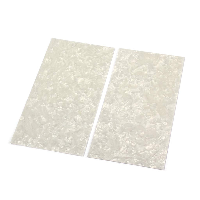 Alnicov Guitar Veneer,Celluloid Guitar Head Veneer White Pearl Sheet Luthier 2PCS