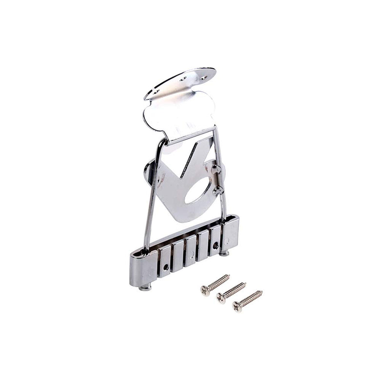 Alnicov Guitar Tailpiece Bridge Metal R Shape 6 String Semi Hollow archtop Jazz Bass Guitar Replacement Part Chrome