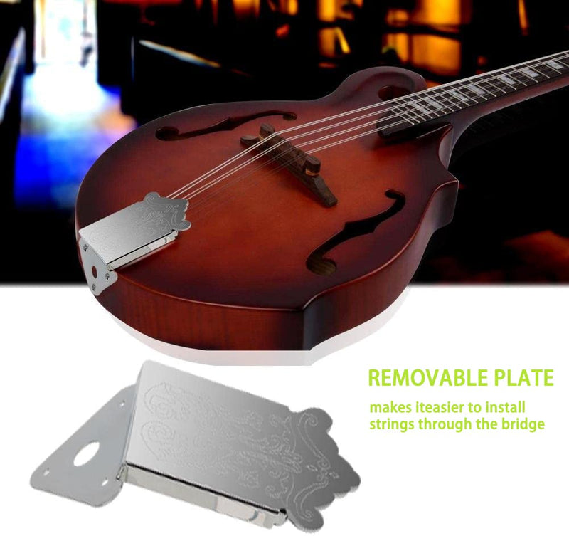 Mandolin Tailpiece Mandolin Metal Tailpiece Replacement Tailpiece Part with Screws Silver