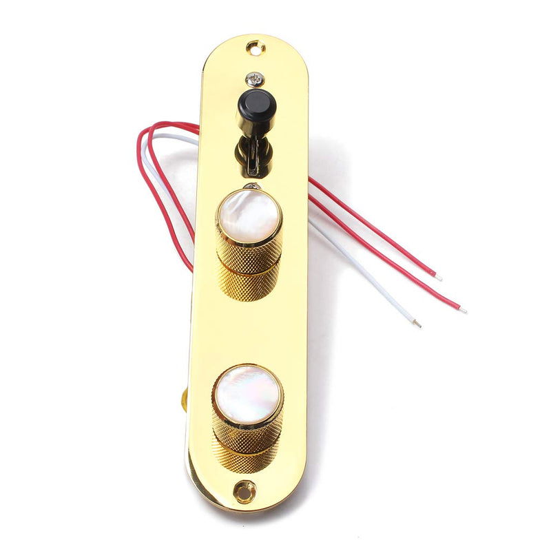 Alnicov Fully Loaded Control Plate Pre-Wired 3-Way Control Plate With Wiring Harness For Fender Tele Telecaster Electric Guitar,Gold