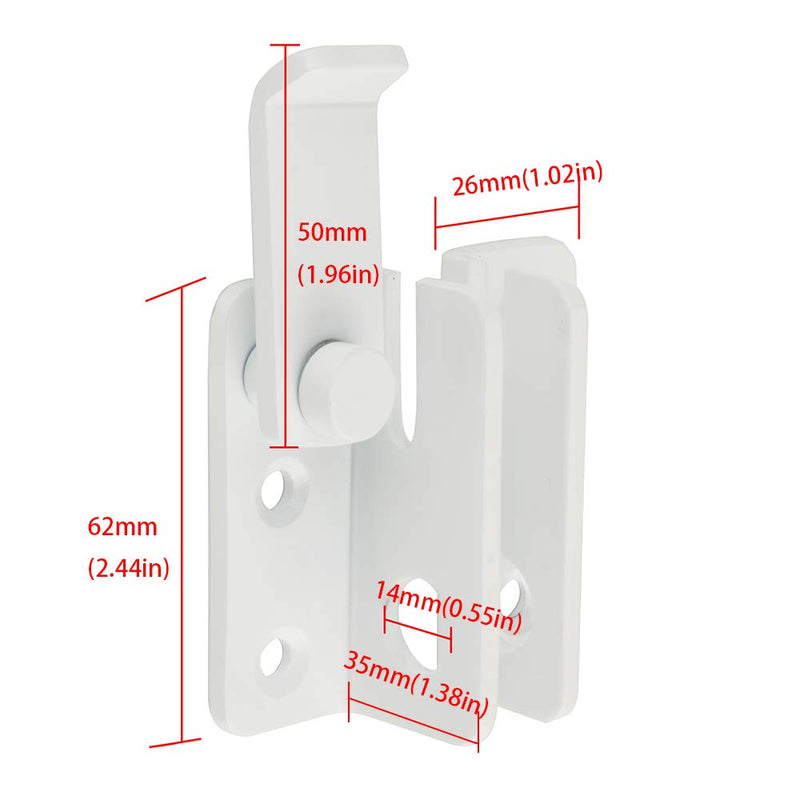 [AUSTRALIA] - Alise 2 Pcs Flip Latch Gate Latches Slide Bolt Latch Safety Door Lock Catch,MS3005W-2P Stainless Steel White Finish Large Size 