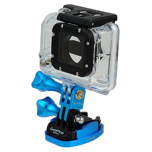 GoTough Blue QR Mount with Pilot Holes – All Metal, Versatile Quick Release Plate with 1/4”-20 Tripod Screw and Pilot Holders Compatible with GoPro HERO3, HERO3+, HERO4, HERO5, HERO6, HERO7 Quick Rele With Screw Holes