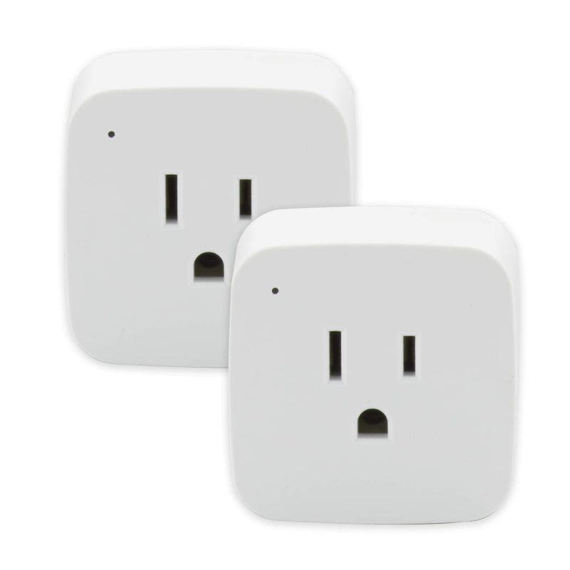 Satco S11269 Starfish 2-Inch Mini-Square On/Off WiFi Smart Plug Outlet, Works with Siri, Alexa, Google Assistant, SmartThings, White, 2 Pack ON/OFF Mini Outlet - 2 Pack