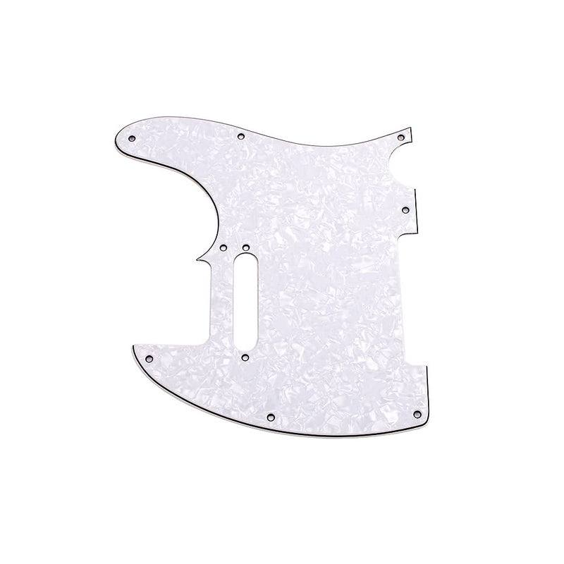 Alnicov 8 Hole Tele Pickguard Fit for USA/MX Standard Telecaster Guitar,3Ply White Pearl