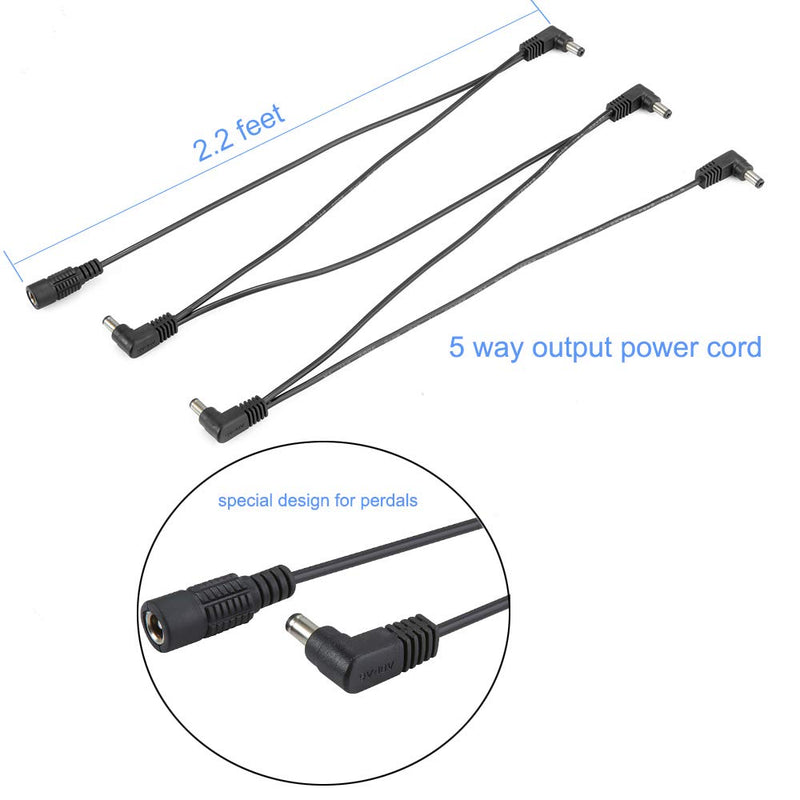 F1TP 9V 1.5A Power Supply Adapte 6.6ft Cord for BOSS, Behringer, DigiTech, Jim Dunlop, MXR, Nobels, NUX, Roland, TC Electronic, Xotic, Zoom Effects Guitar Pedal and Casio Keyboard
