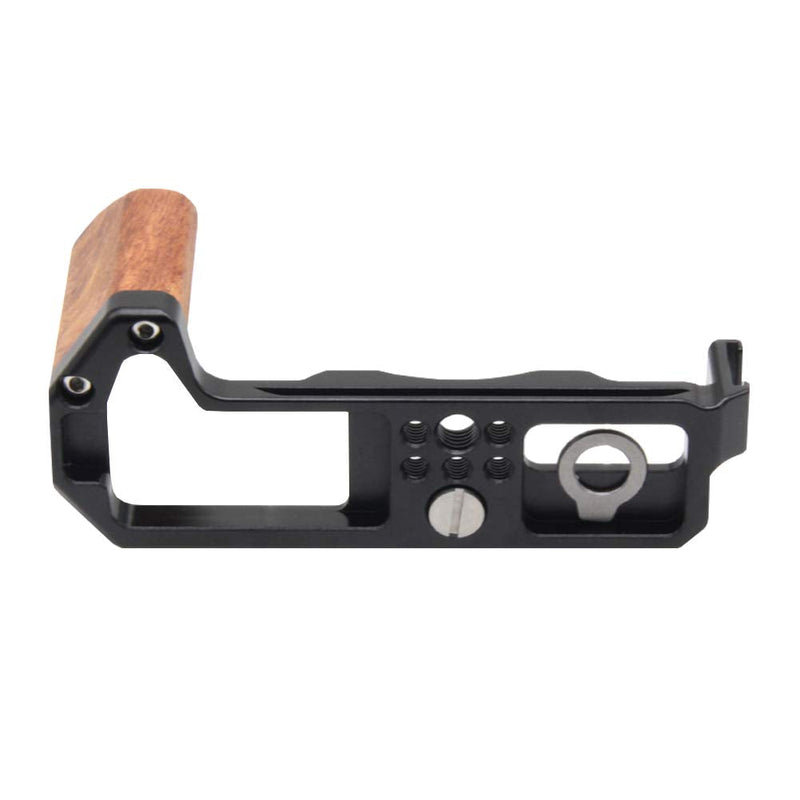 Camera Hand Grip for Fuji Fujifilm XT4 X-T4, Aluminum Alloy Video Bracket Accessories with Arca Swiss Plate, Wooden Side Grip and Cold Shoe Mount