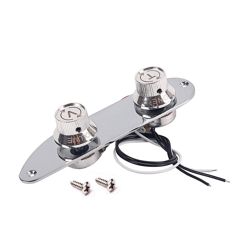 Alnicov Metal Prewired Guitar Control Plate Telecaster Control Plate For 51 P Bass Guitar,Chrome