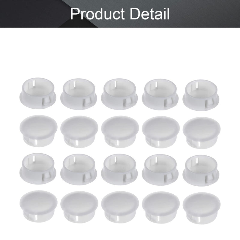 Fielect 50Pcs White Hole Plugs Plastic 25mm/1“ Round Snap Panel Locking Hole Plugs Cover Cable Snap Bushing, SKT-25