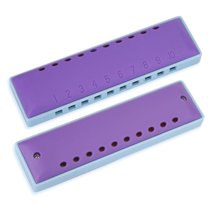 Dilwe Harmonica for Children, 10 Hole Resin Harmonica Mouth Organ Musical Instrument Toy Gift for Kids Children Beginnger Rock Jazz Folk Harmonicas Purple