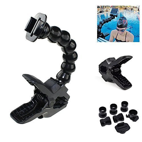 D&F Jaws Flex Clamp Mount and 360 Degree Goose Neck Arm for Gopro Hero 8/7/6/5/4/(2018) DJI OSMO Action SJCAM YI Action Camera Accessories 360 Degree Jaws Flex Clamp