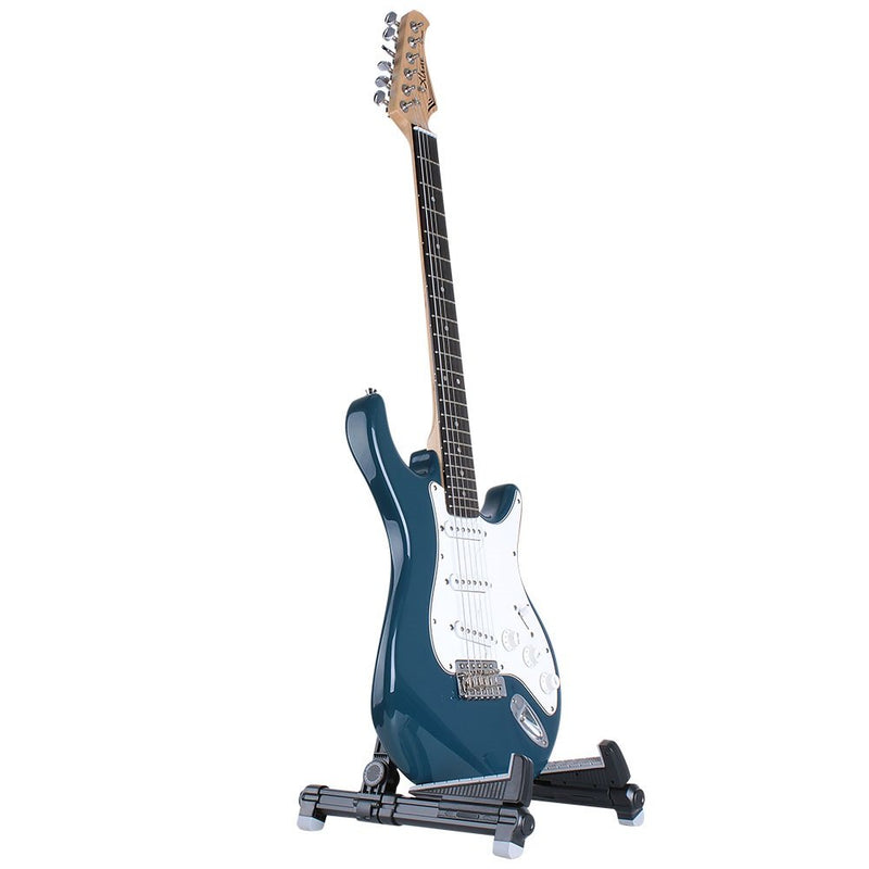 Alumium Alloy A Frame Universal Folding Acoustic Guitar Stand, Suitable for Electric Guitars, Bass Guitars (Black) Black