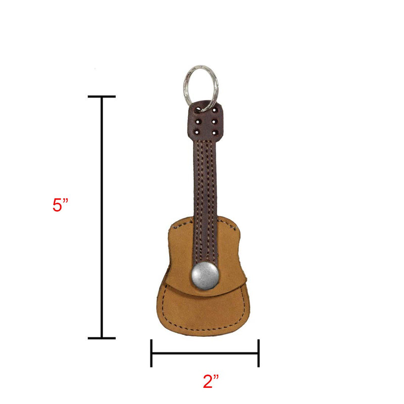 Hide & Drink, Leather Guitar Pick Holder Keychain, Picks Case Instrument Gifts Ideas for Musicians, Handmade Includes 101 Year Warranty :: Old Tobacco