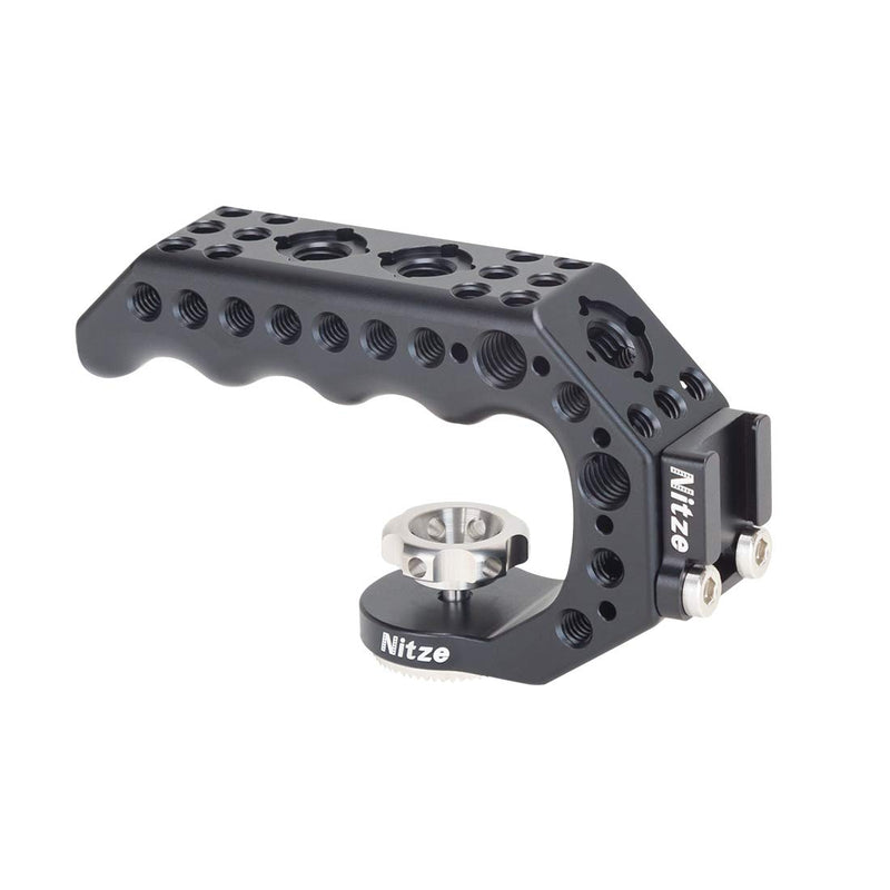 Nitze Mini Stinger Handle Mini Top Handle Grip for Camera Cage with ARRI Rosette and Cold Shoe Adapter- PA28M-CK