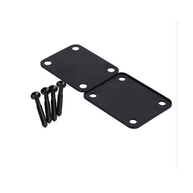 Electric Guitar Neck Plate with Screws for Replacement Electric Guitar Part for Strat Tele Guitar Black