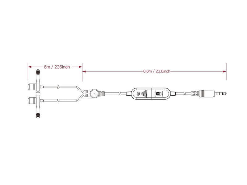 JK MIC-J 700 Dual Lavalier Microphone Compatible with iPhone/Android/DSLR Camera/Recorder/Camcorder/Voice Amplifier Clip-on Lapel Recording Microphone (Dual Mic 6.6m/260inch)