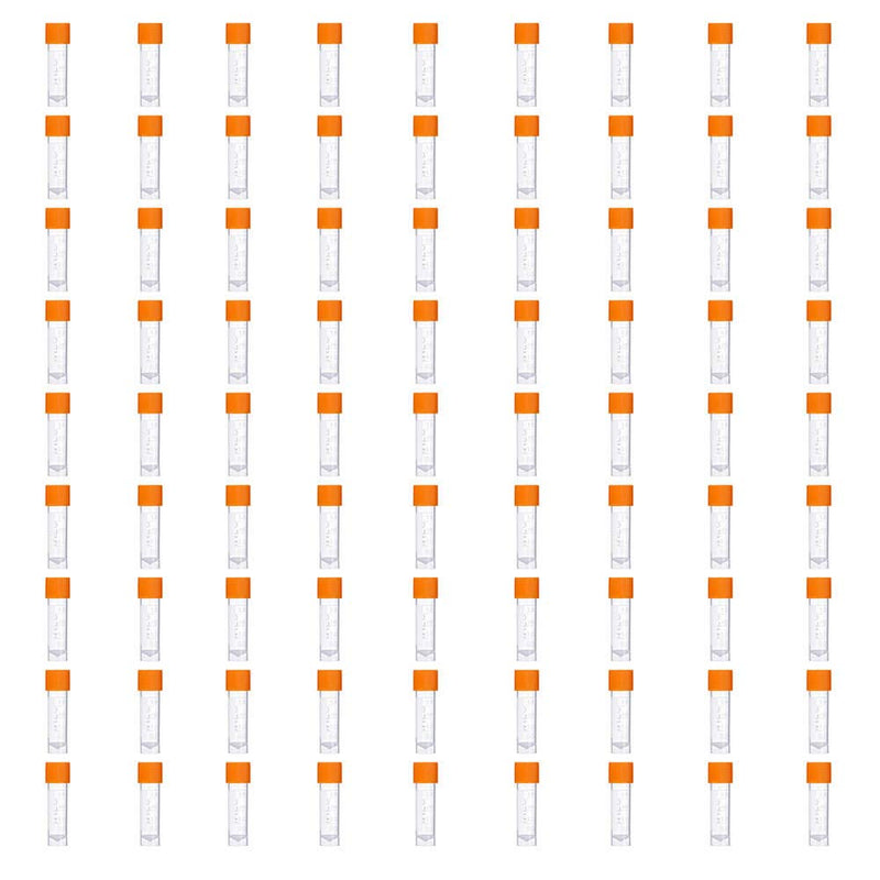 81PCS Cryo Tubes 2ml, Plastic Small vials with Screw caps Sample Tubes,PP Material ，with Silica Gel Gasket，Free from DNase, RNase, Human DNA