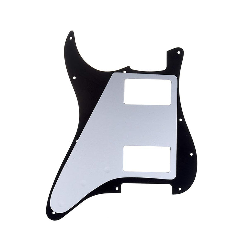 Musiclily Pro 11 Hole Guitar Strat Pickguard HH Humbucker for American/Mexican Fender Standard Stratocaster Modern Style, 3Ply Black