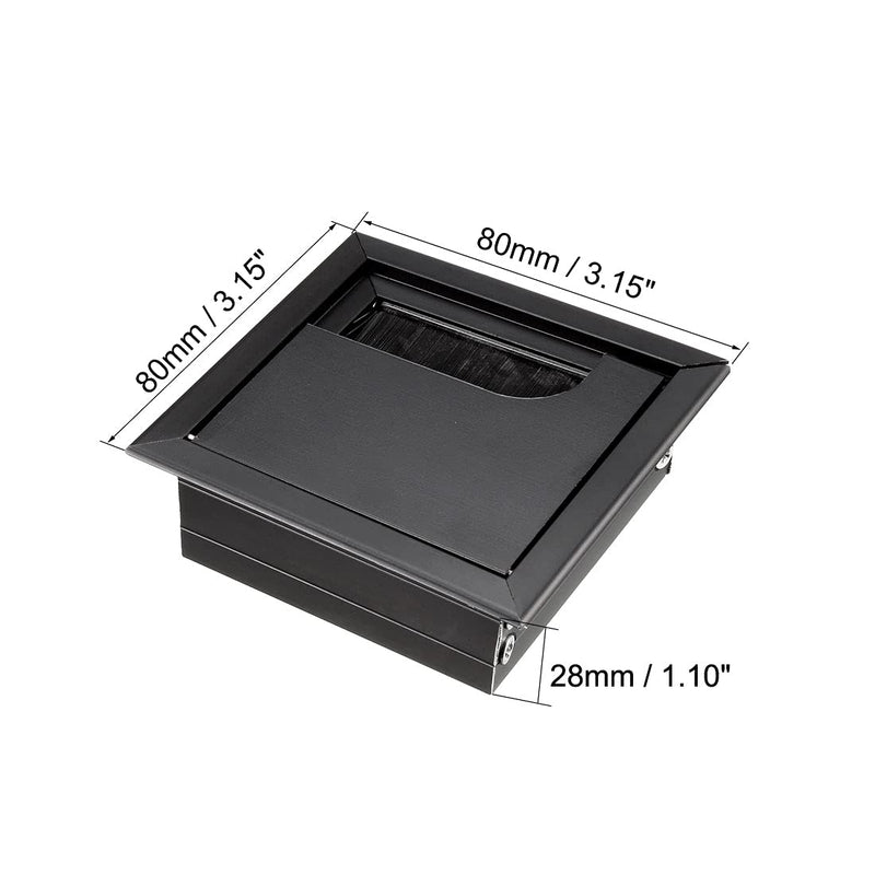 [AUSTRALIA] - uxcell Cable Hole Cover, 69mm x 69mm Aluminum Alloy Desk Grommet for Wire Organizer Black 