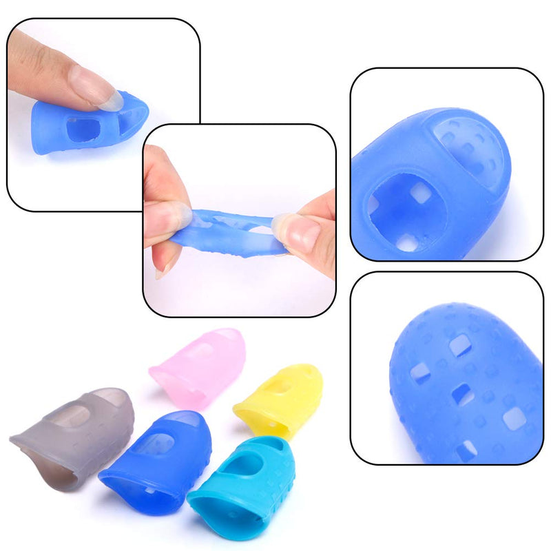 [AUSTRALIA] - 30pcs Silicone Guitar Finger Guards Fingertip Protectors Fingertip Protection Covers Caps for Stringed Instruments, Sewing and Embroidery (5 Sizes) 