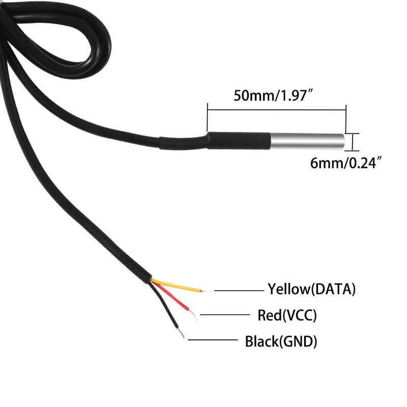 Organizer 5pcs DS18B20 Temperature Sensor Temperature Probe Stainless Steel Package Waterproof