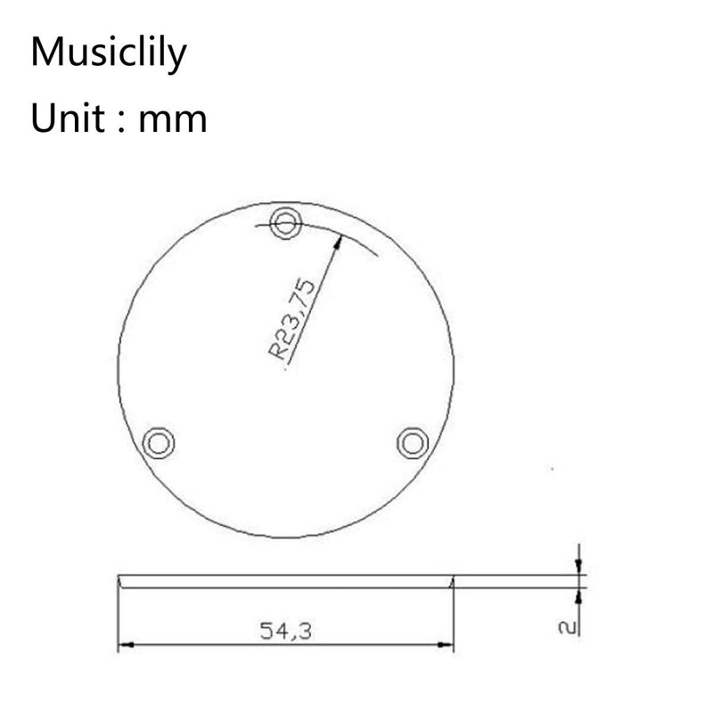 Musiclily Pro Left Handed LP BackPlate and Switch Plate Control Cavity Cover for China Made Epiphone Les Paul Standard,1Ply Black