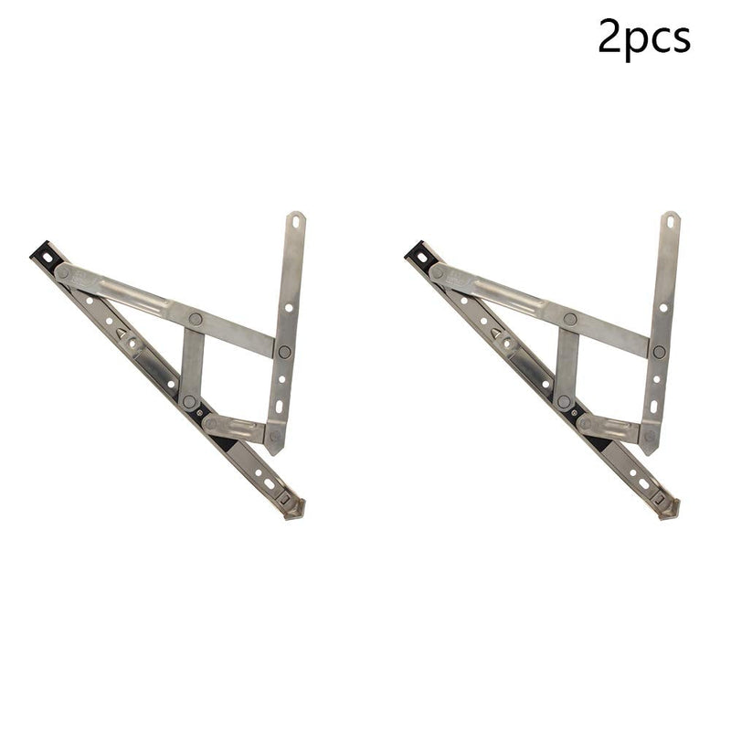 MroMax 12 Inch Square Slot Casement/Hanging Window Hinge and 202 Stainless Steel Silver Tone 2PCS