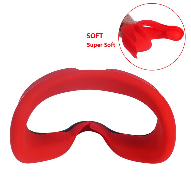 MASiKEN Face Mask for Oculus Quest, Professional Silicone Face Cover for Oculus Quest, Face Pad Sweatproof Lightproof Washable (Mask Red) Mask Red