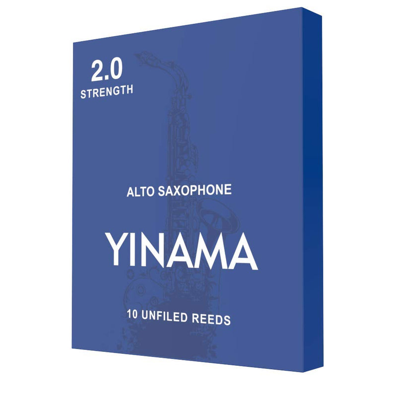 Yinama Alto Saxophone Reeds for Alto Sax Strength 2.0; Box of 10