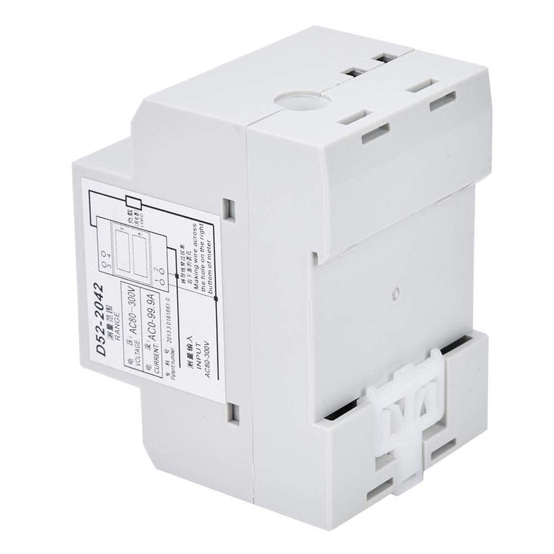 DIN Rail Voltage Ampere Meter, AC80-300V AC0-99.9A Multi-Functional Digital Din Rail Current Voltage Power Meter Ammeter Voltmeter, Din Rail Dual Led Display Digital AC Voltmeter Ammeter