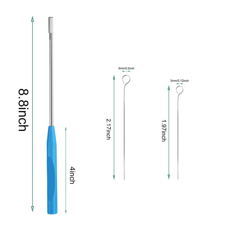 2 Pieces Reusable Inoculating Loop with 90 Replaceable Nichrome Needle Tip Inoculation Rings Inoculation Rod for Lab