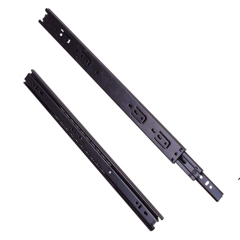 Juvielich 16" Cold Rolled Steel Drawer Slides, Full Extension Ball Bearing Slide Track Rail 35mm Wide 100-LBS Weight Capacity Black 1 Pair