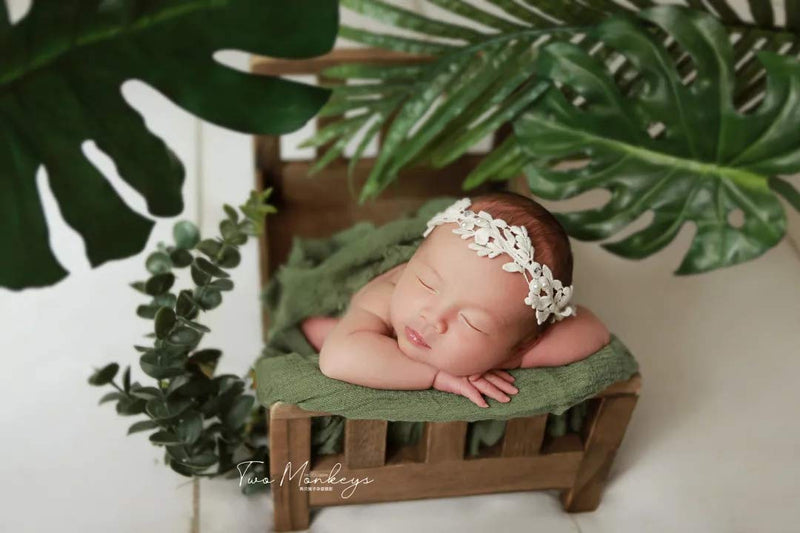 Newborn Baby Photography Stretch Wrap Newborn Photo Blanket Newborn Photography Props for Boy Girl Photoshoot Swaddle Green