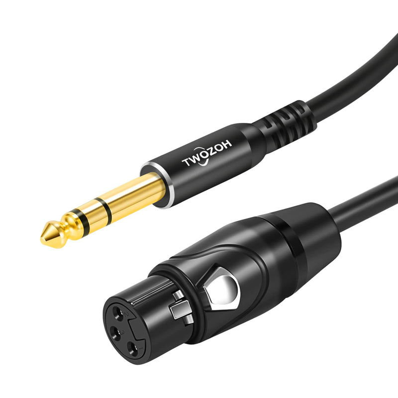 Twozoh XLR Female to 1/4 Inch (6.35mm) TRS Cable, Quarter Inch Jack Balanced to XLR Microphone Cable (3.3Ft) 3.3Ft/1M