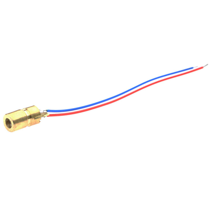RLECS 10-Pack 3.3V 650nm Mini Small Red Laser Dot Diode Module 6mm Dia Copper Head 5mW