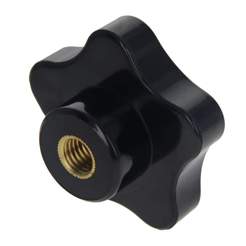 Othmro 2Pcs M12 Black Handle 65mm Galvanized Star Head Female Thread Screw on Clamping Knob Star Knobs Five Star Handle Threaded Knobs for Saw Drill Press Lathe Routing Jigs(Without Washer) M12x65，2pcs