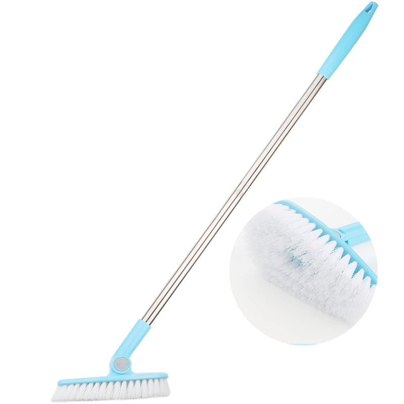1 Piece Scalable Rotatable Long Extendable Handle Removable Tub/Bathroom/Tile/Scrub Brush Scrubber Telescopic Lightweight Alloy Handle Detachable (Blue) Blue