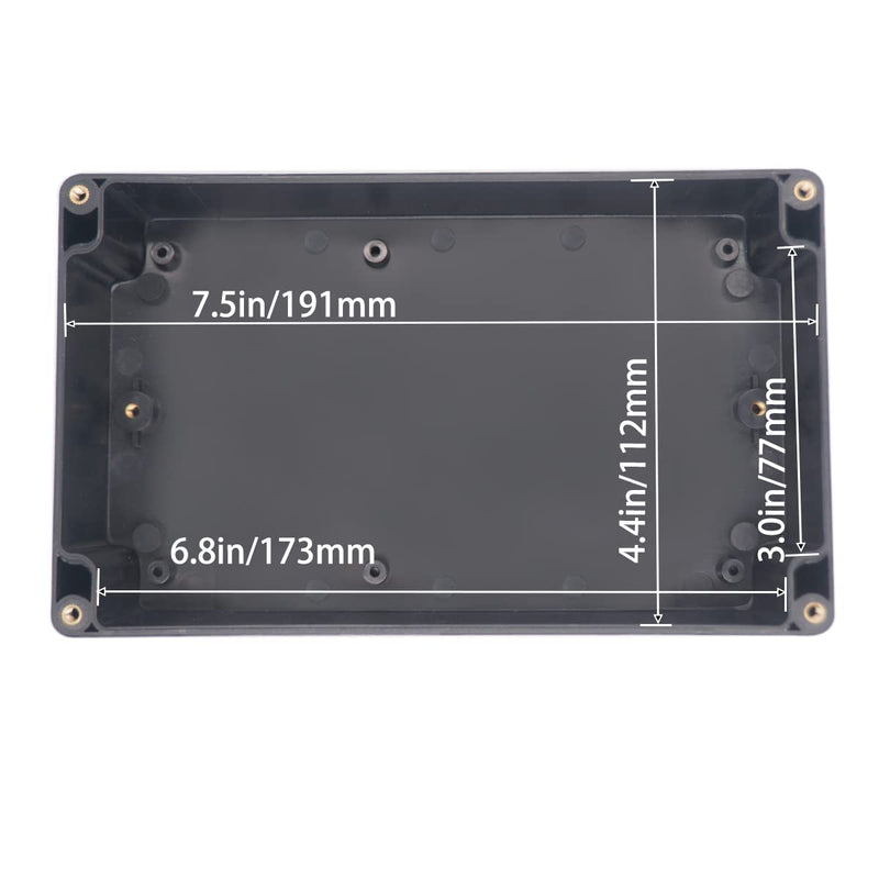 YETLEBOX Watertight Junction Box, IP67 Waterproof Project Box Durable ABS Plastic Electronic Enclosure Case for DIY Electrical Project Black 7.87" x 4.72" x 2.20"(200 x 120 x 56 mm) 7.87" x 4.72" x 2.20"