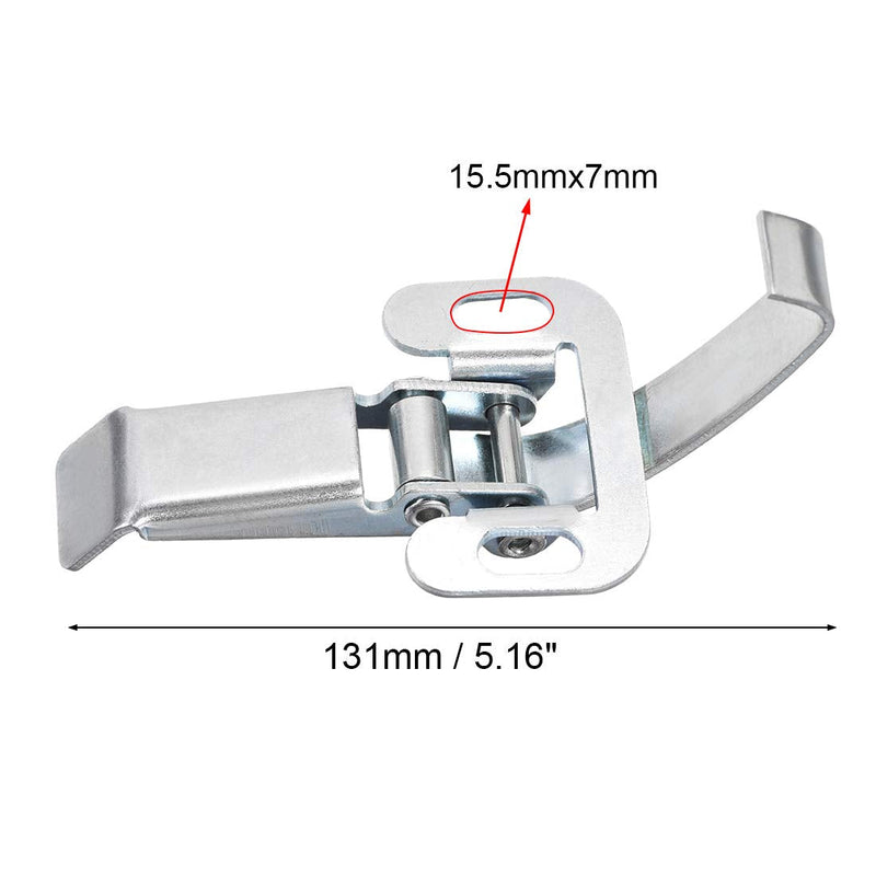 uxcell 5.16-inch Galvanized Draw Toggle Latch with Spring-Steel Hook - 2 Pcs