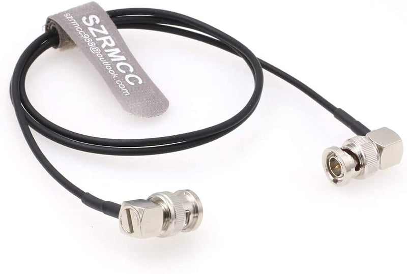 SZRMCC Right Angle BNC to Right Angle BNC RG174 75ohm HD SDI 3G Flexible Soft Video Coaxial RF Cable for Blackmagic ARRI RED Camera Monitor Radio (80cm) 80cm