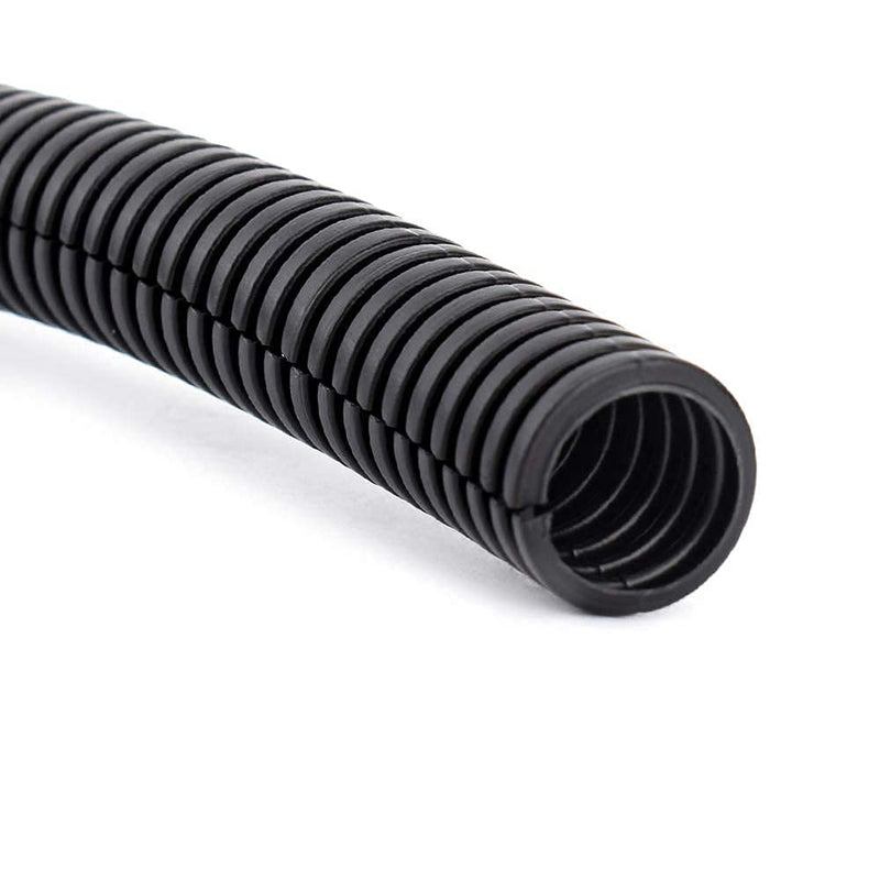 ZhiYo 20FT 1” Wire Loom Split Tubing Auto Wire Conduit Flexible Cover 20FT 1” Black