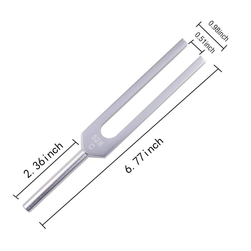 Tuning Fork, 528 Hz Tuning Fork with Silicone Hammer and Cleaning Cloth for DNA Repair Healing and Perfect Healing Musical Instrument