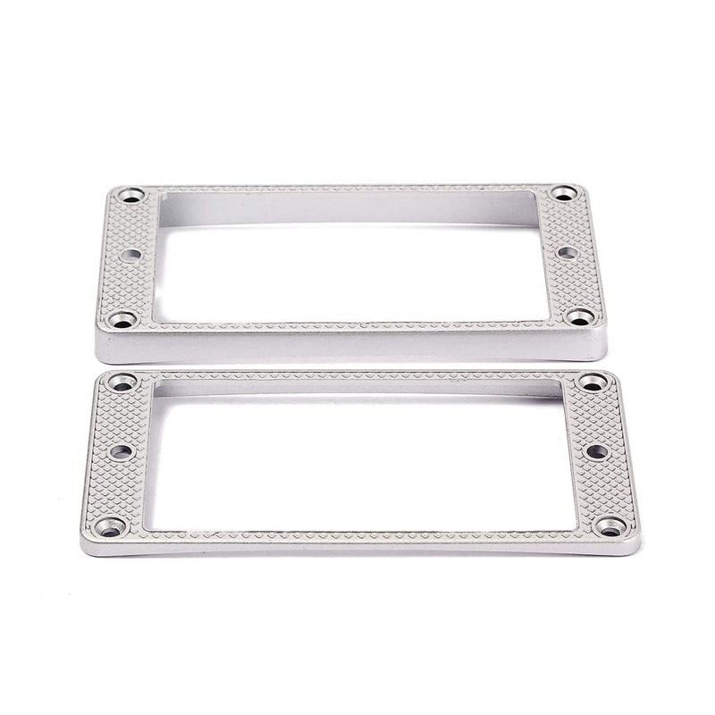 Alnicov 2 Pcs Curved Bottom Humbucker Pickup Ring Set for Epiphone Guitar Accessories,Silver